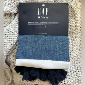 GAP HOME NEW cotton fringe shower curtain